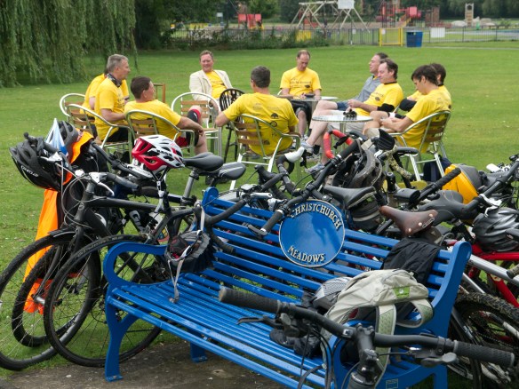 Riders' tea break at Christchurch Meadows