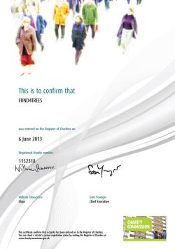 Fund4Trees charity registration certificate