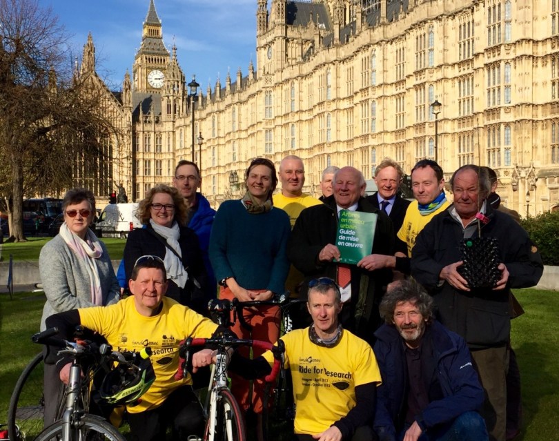 Outside the Houses of Parliament at Westminster with Lord Framlingham 