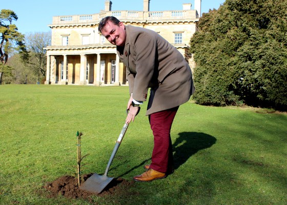 Simon Parkes, Deputy Vice Chancellor at the University of Lincoln, has planted a cutting from the Ankerwyke Yew at Riseholme Campus