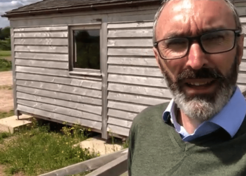 Fund4Trees trustee Gabriel Hemery conducts the prize draw